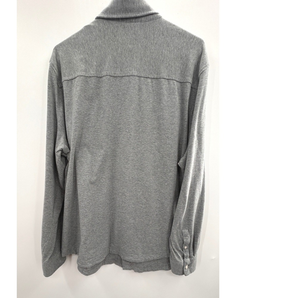 UpWest Mens XL Gray Knit Button Down Shirt Soft Casual Resort Coastal Minimalist - Picture 3 of 10
